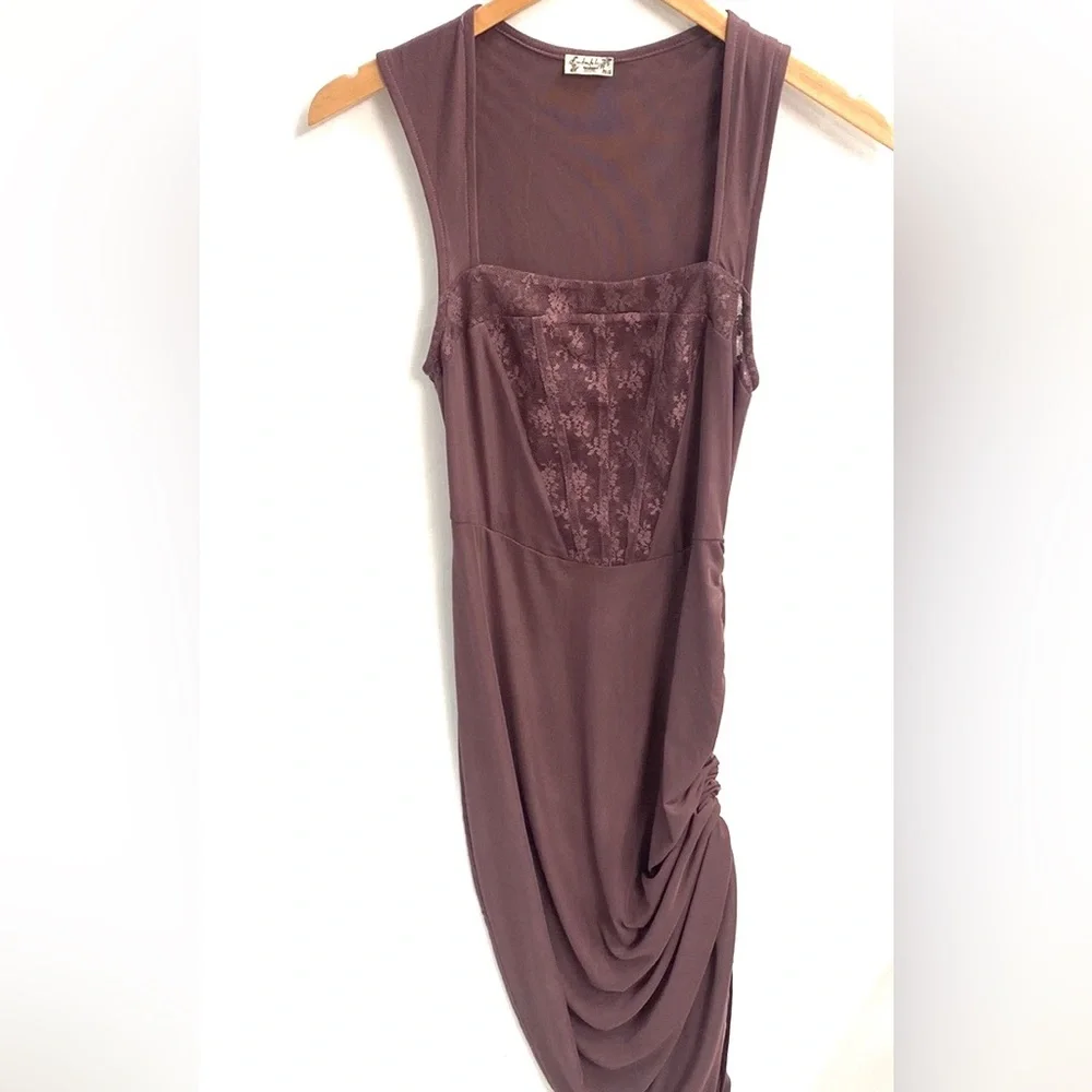 (A53) NEW Free People INTIMATELY Corset-Is Convertible Mesh Bodycon Dress,S,NWOT
